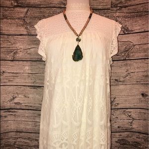 Lace ivory white dress